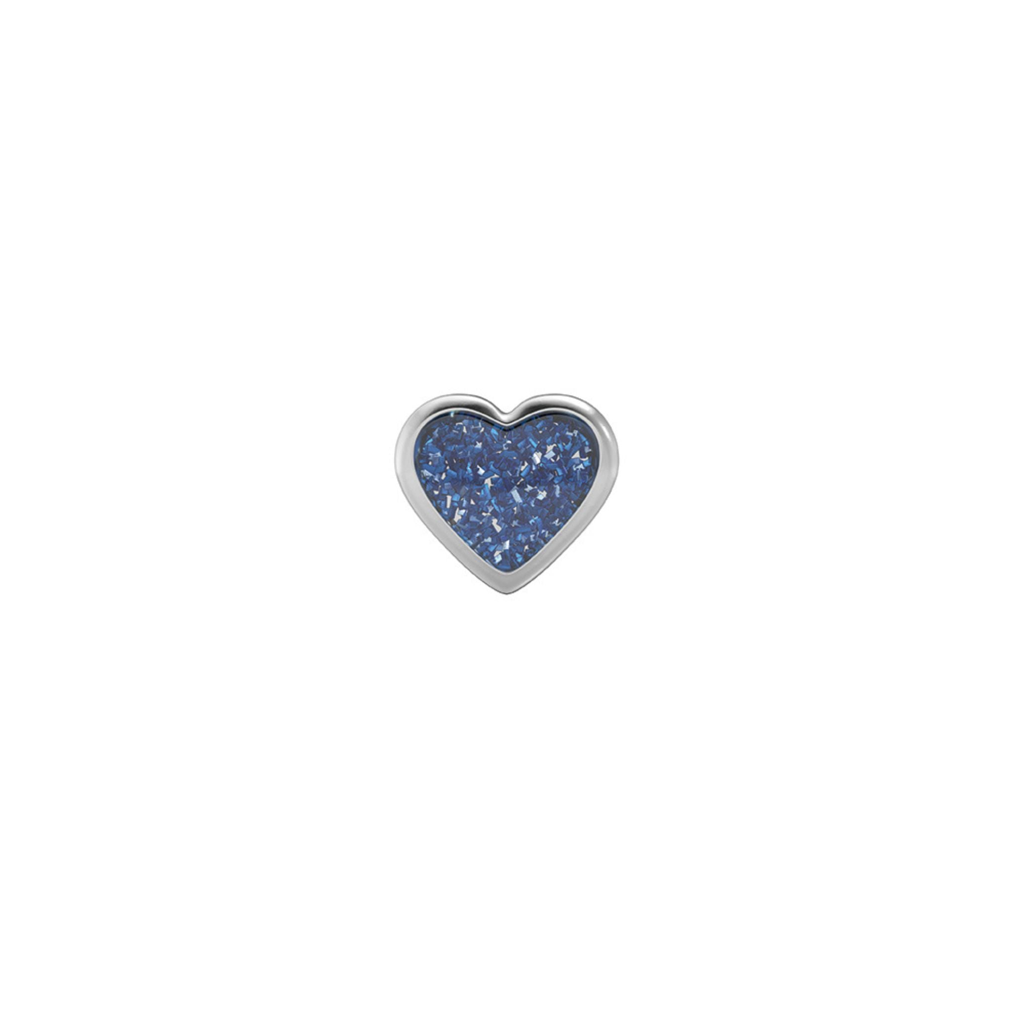 STUDEX 226 - Glitter, Heart Blue, Surgical Stainless Steel, 6mm