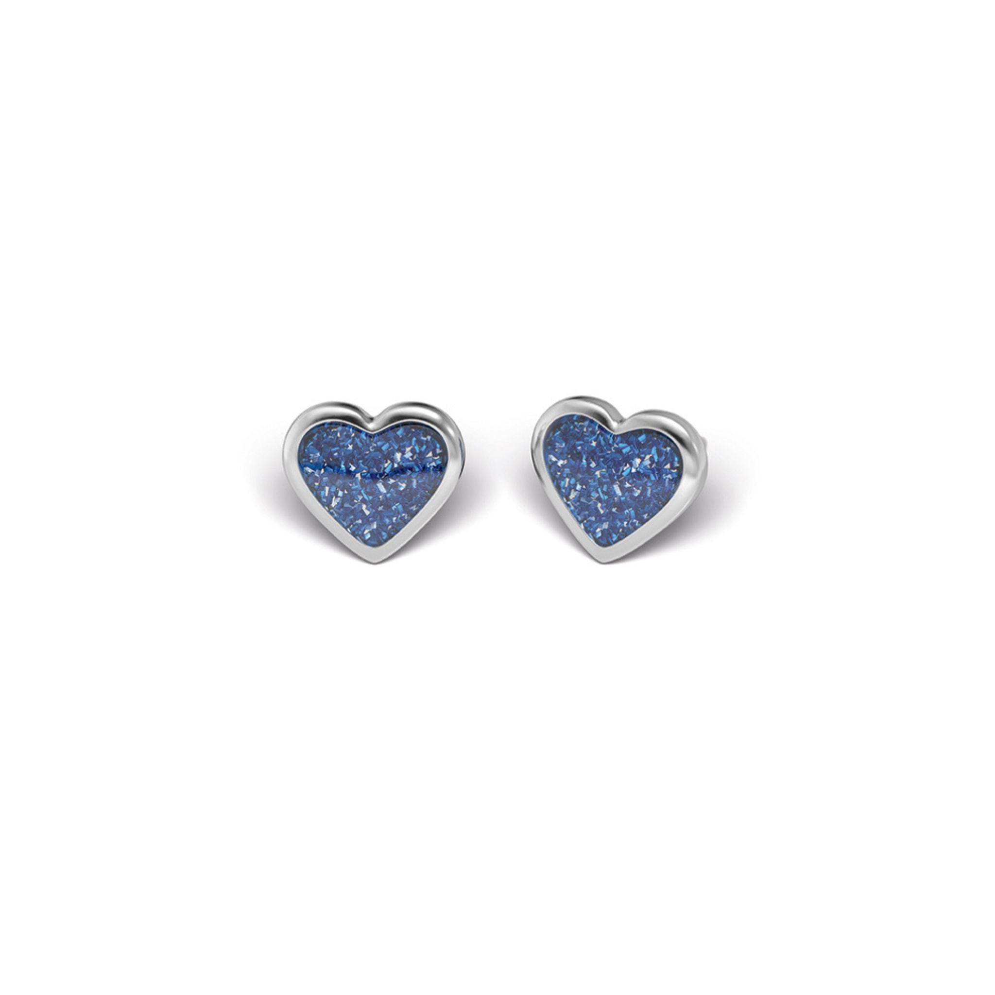 STUDEX 226 - Glitter, Heart Blue, Surgical Stainless Steel, 6mm