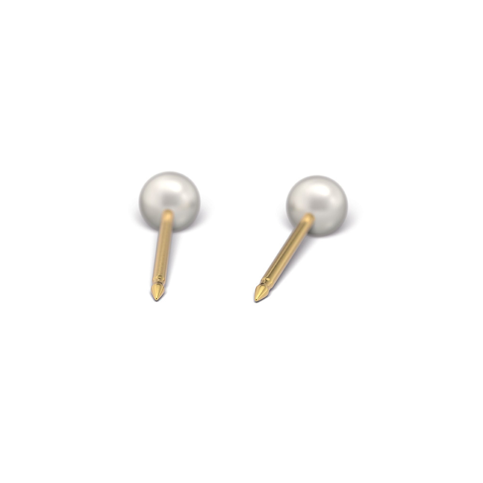 STUDEX auskari 249 - Pearl white 3mm, Gold Plated