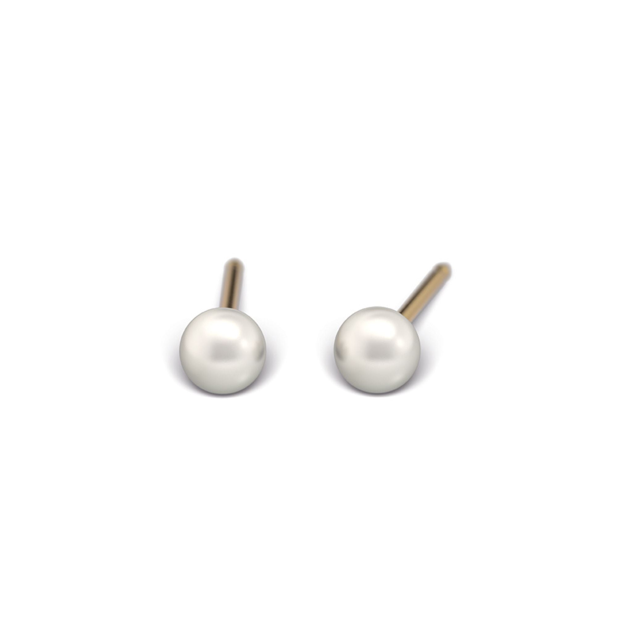 STUDEX auskari 249 - Pearl white 3mm, Gold Plated