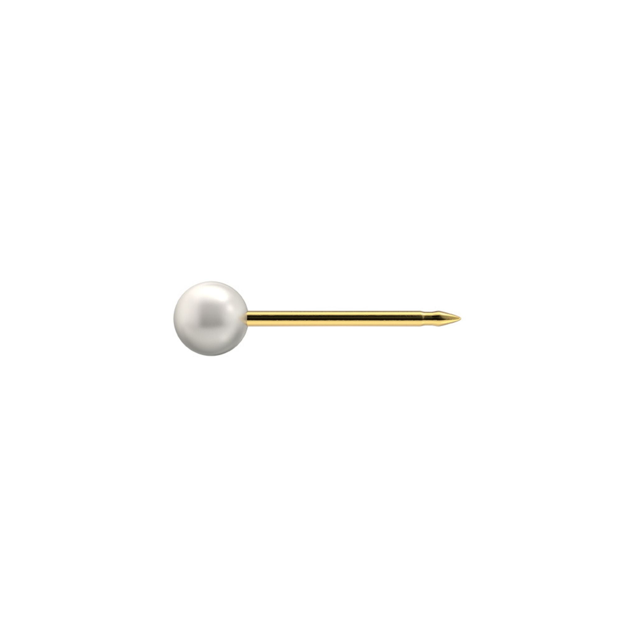 STUDEX auskari 249 - Pearl white 3mm, Gold Plated