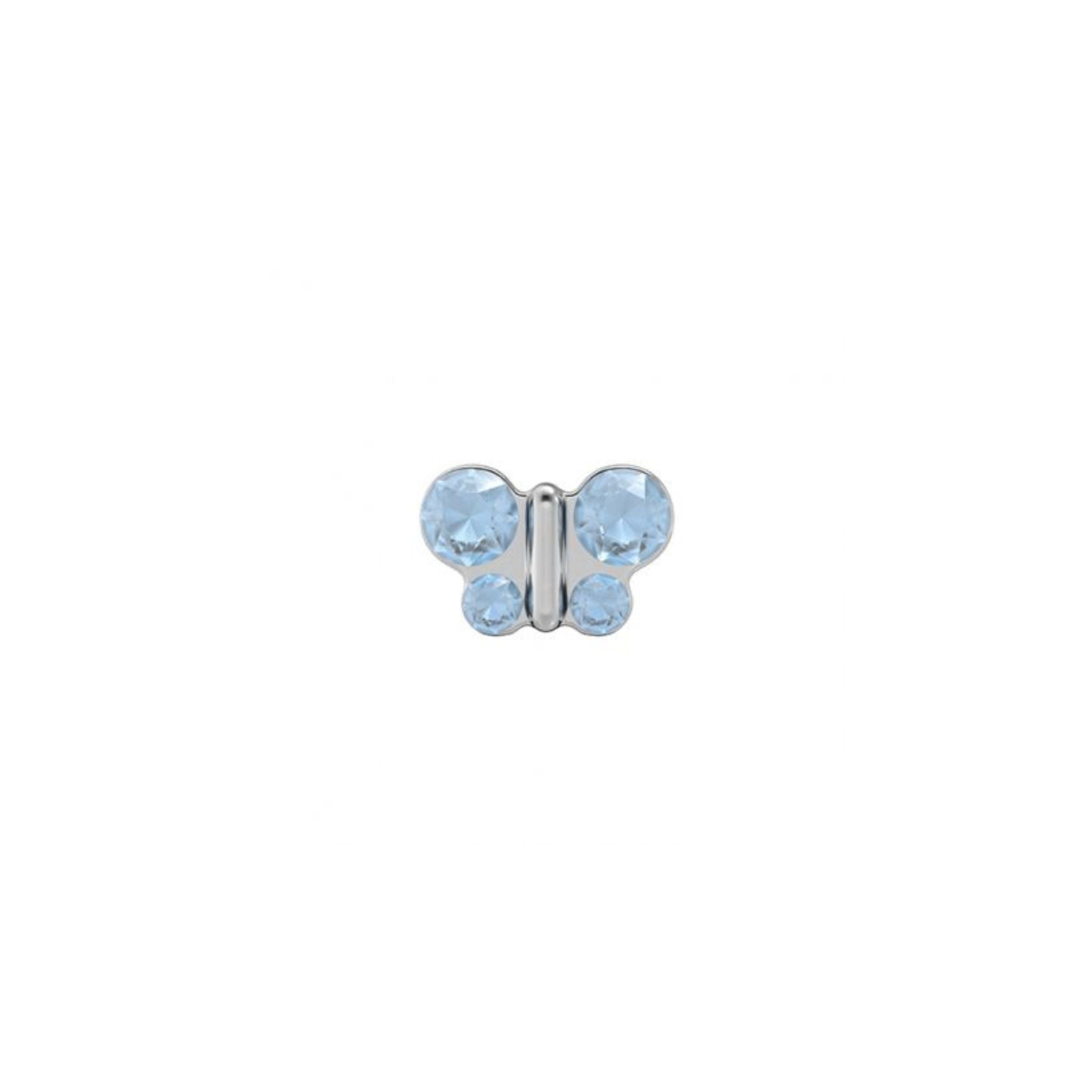 STUDEX 344 - Butterfly, March Aquamarine, Surgical Stainless Steel, 5x7mm