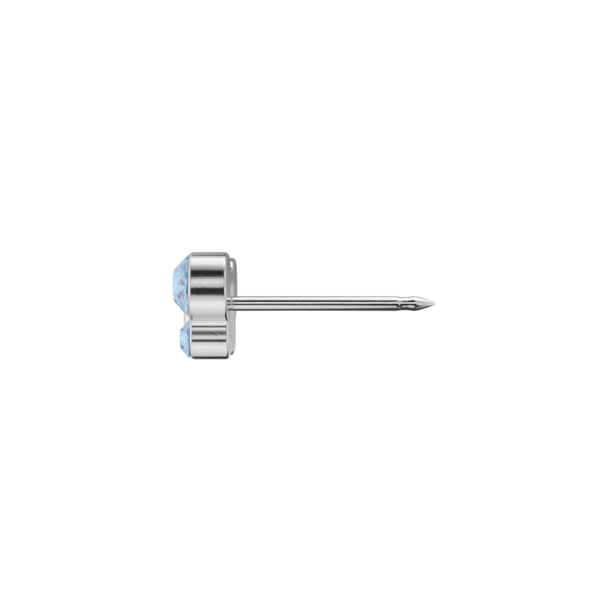 STUDEX 344 - Butterfly, March Aquamarine, Surgical Stainless Steel, 5x7mm