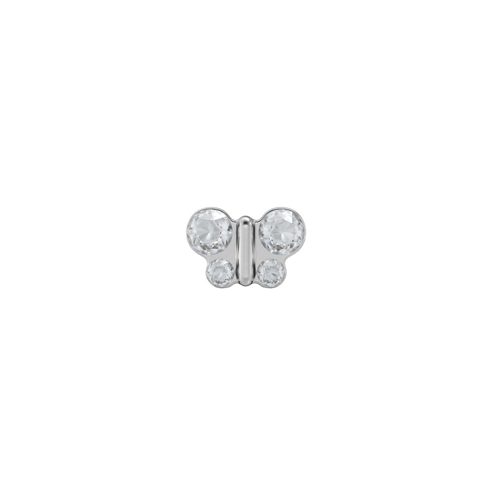 STUDEX 345 - Butterfly, April Crystal, Surgical Stainless Steel, 5x7mm