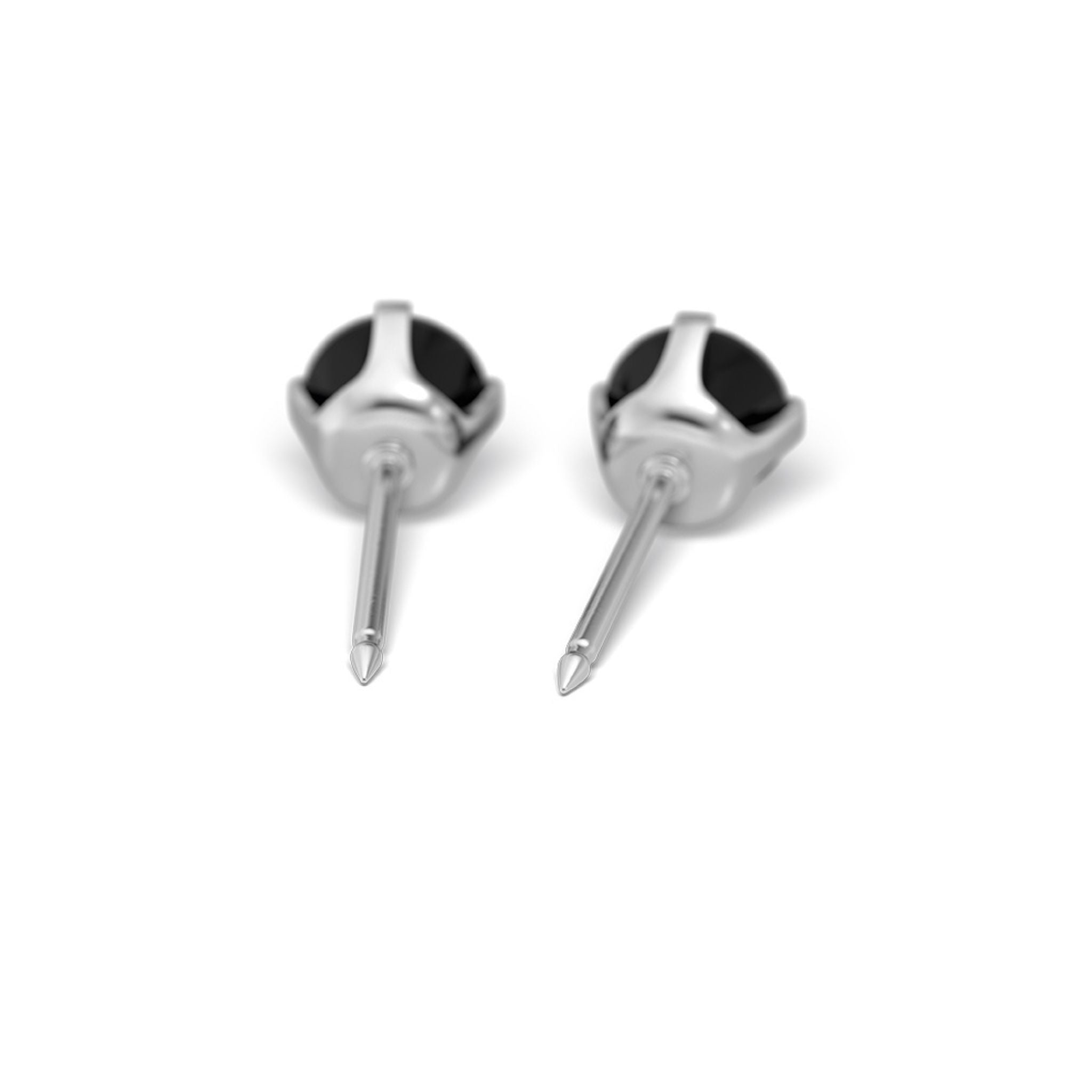 STUDEX auskari 360 - Prong setting 5mm, Cubic Zirconia Black, Surgical Stainless Steel