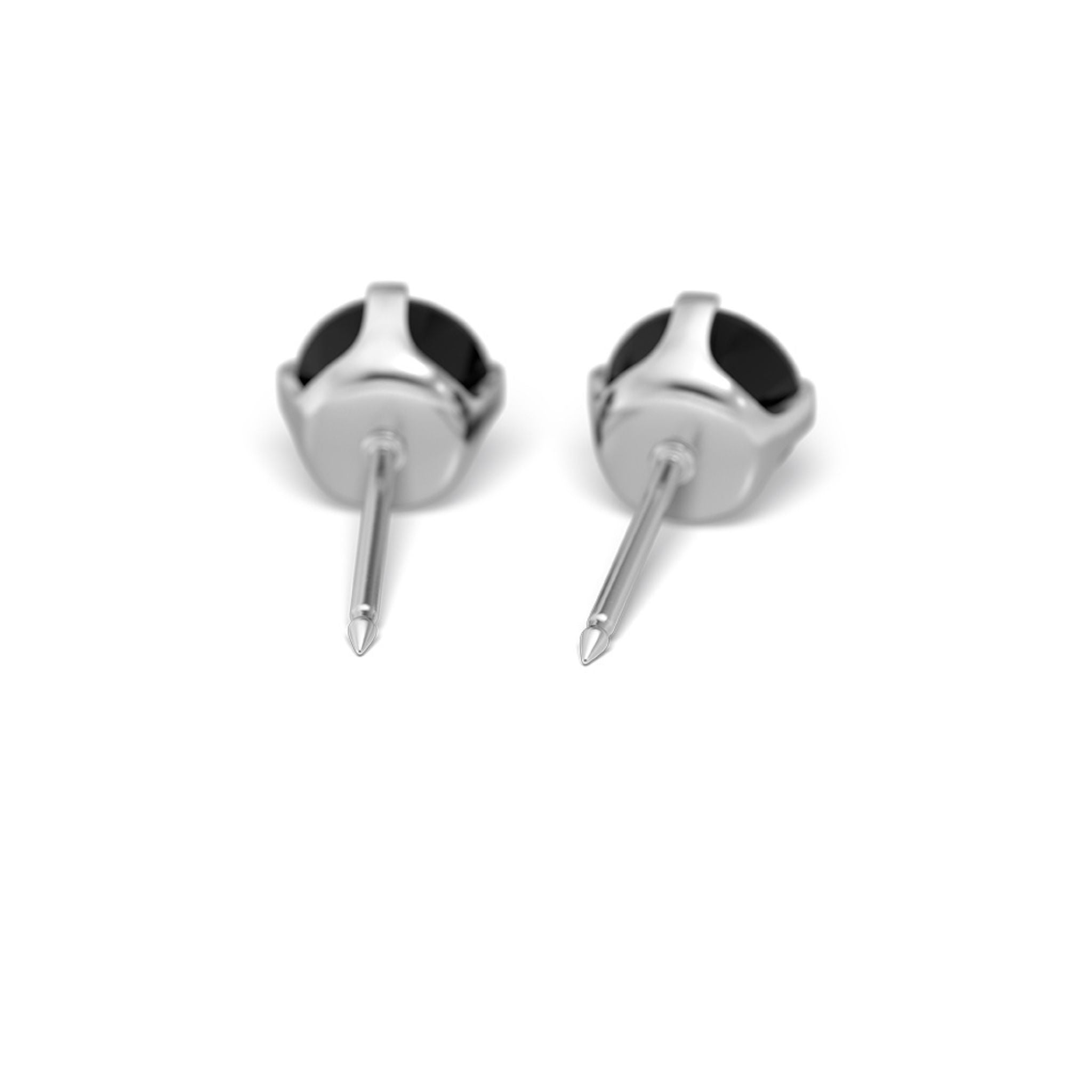 STUDEX auskari 361 - Prong setting 6mm, Cubic Zirconia Black, Surgical Stainless Steel