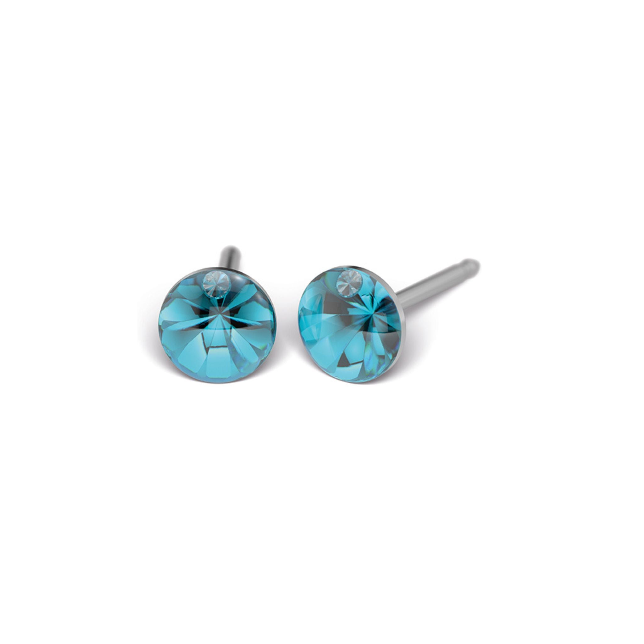 STUDEX 365 - Crystal Birthstone 5mm, December Blue Zircon & April Crystal, Surgical Stainless Steel