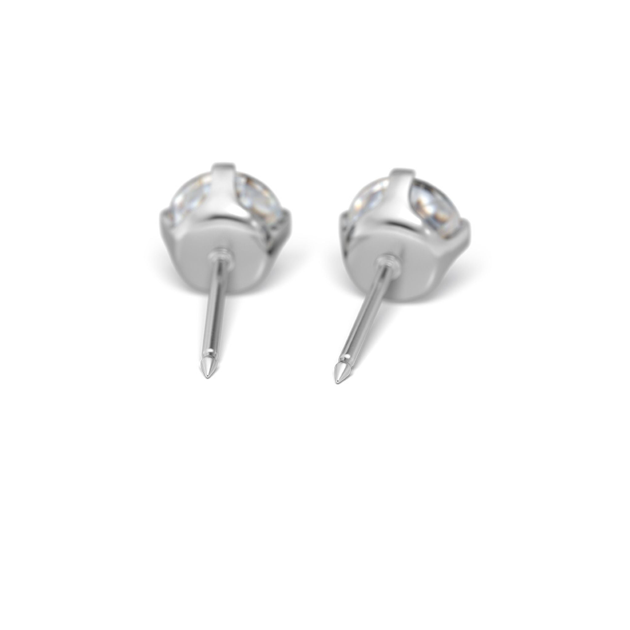 STUDEX auskari 124 - Prong Setting 6mm, kubiskais cirkonijs, Surgical Stainless Steel
