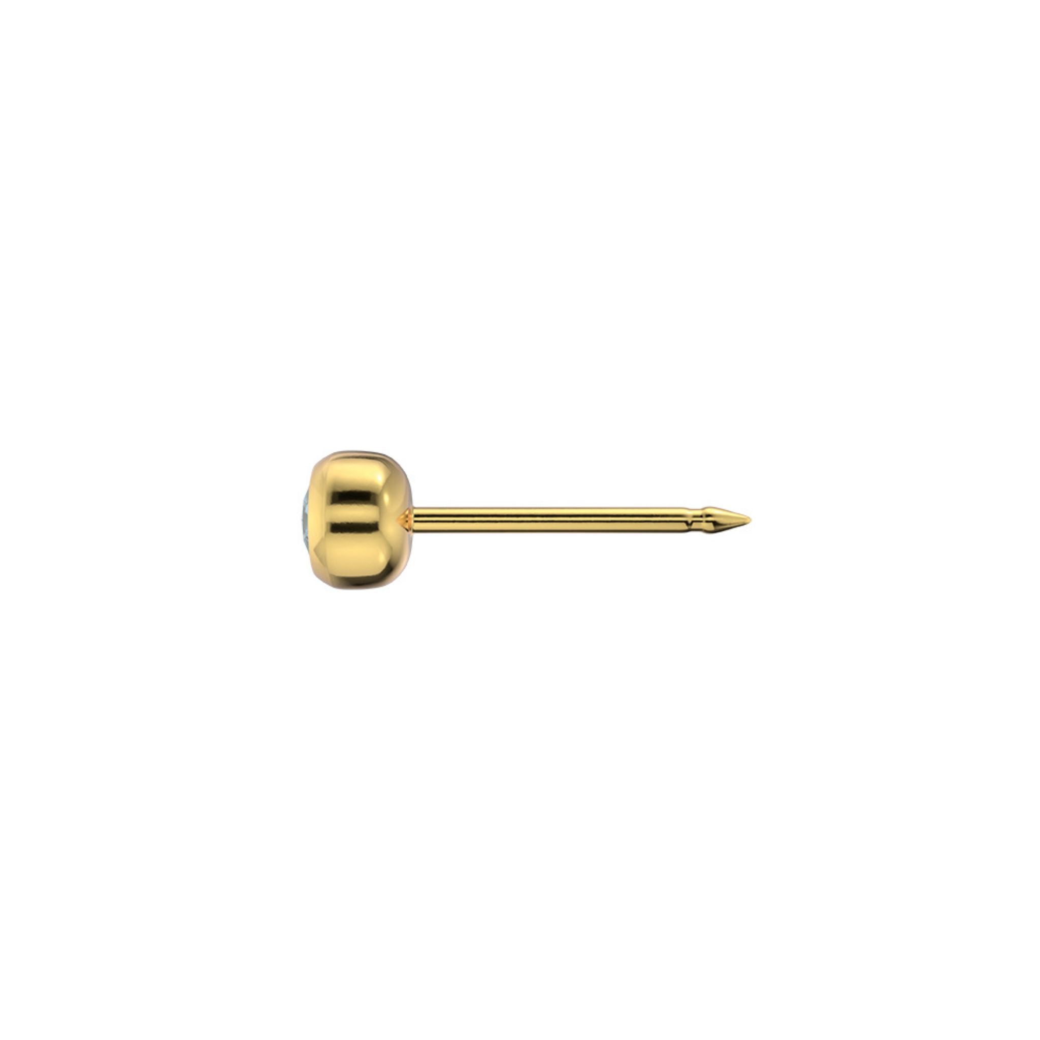 STUDEX 137 - Bazel 3mm, marta akvamarīns, Gold Plated