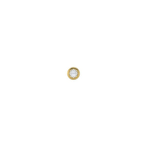 STUDEX 139 - Bazel 2mm, April Crystal, Gold Plated