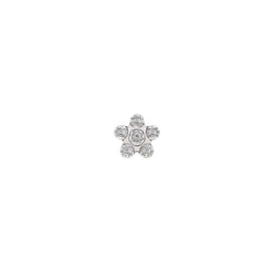 STUDEX 154 - Daisy 5mm, April Crystal, Surgical Stainless Steel, mārpuķīte, aprīļa kristāls
