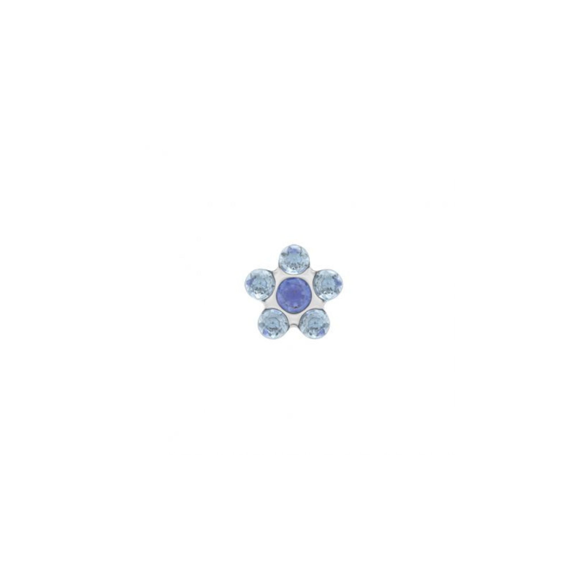 STUDEX auskari 158 - Daisy 5mm, Light Sapphire & September Sapphire, Surgical Stainless Steel