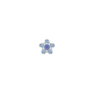 STUDEX auskari 158 - Daisy 5mm, Light Sapphire & September Sapphire, Surgical Stainless Steel