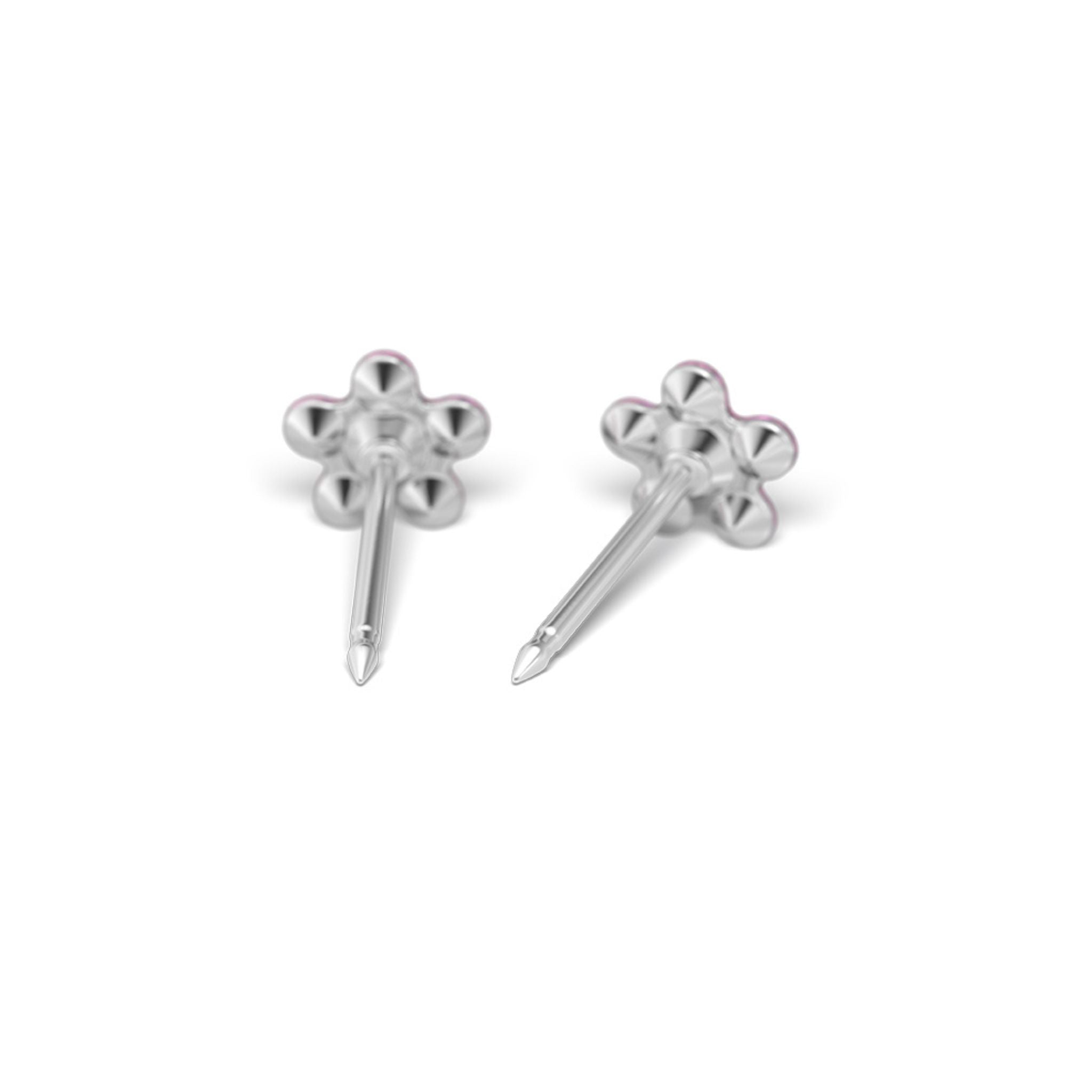 STUDEX auskari 159 - Daisy 5mm, Light Rose & Fuchsia, Surgical Stainless Steel