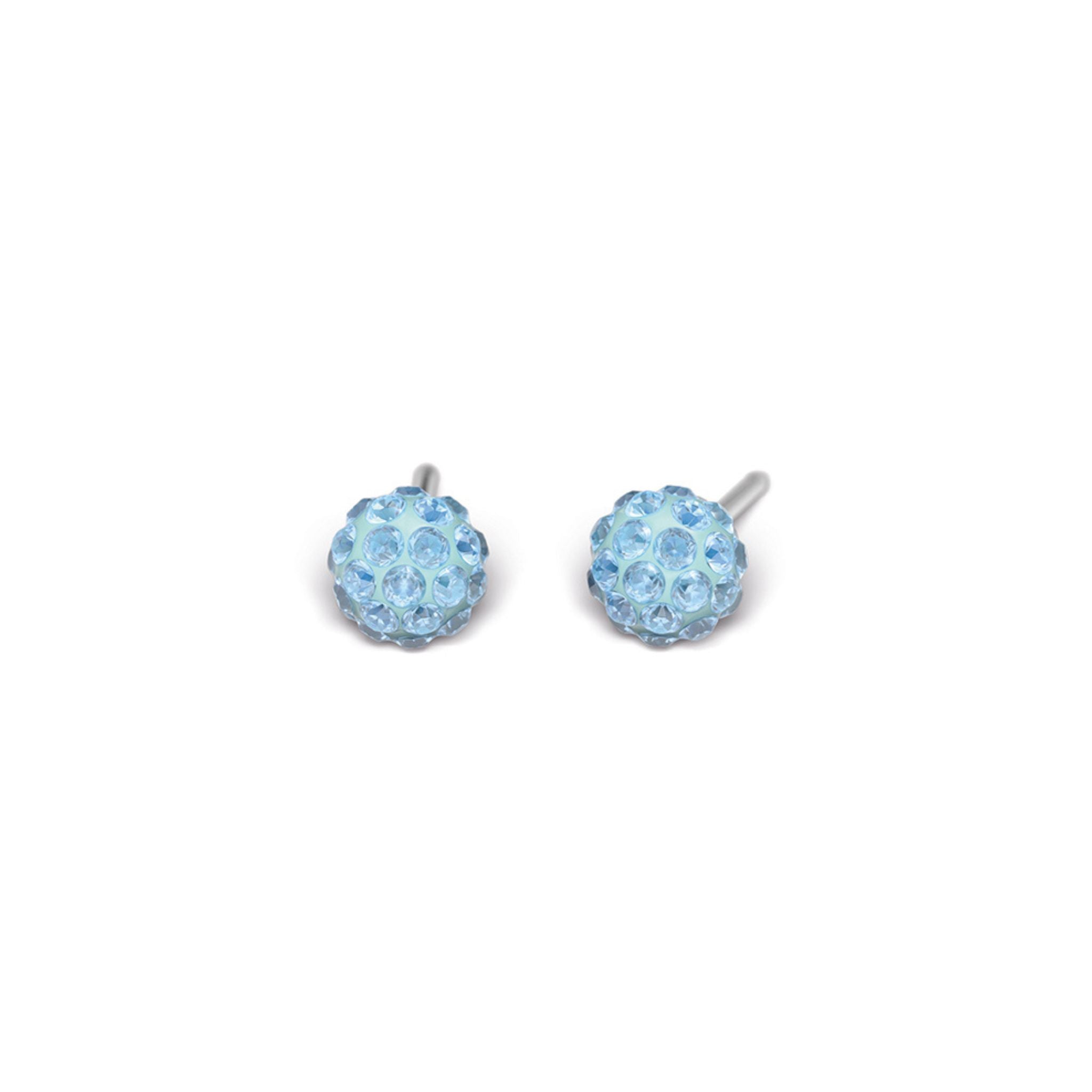 STUDEX auskari 208 - Fireball 4.5mm, Aquamarine, Surgical Stainless Steel