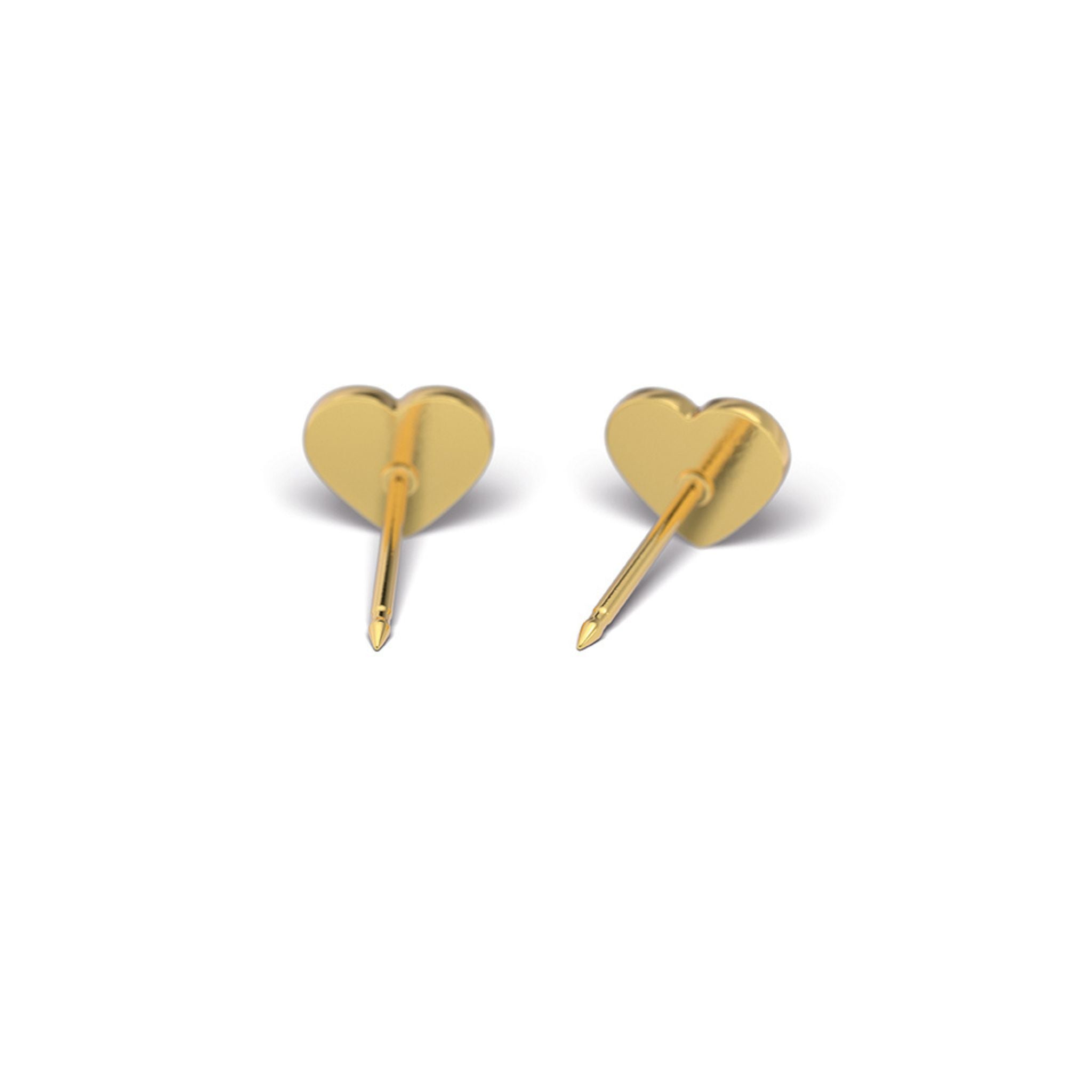 STUDEX 227 - Glitter, Heart Red, Gold Plated, 6mm