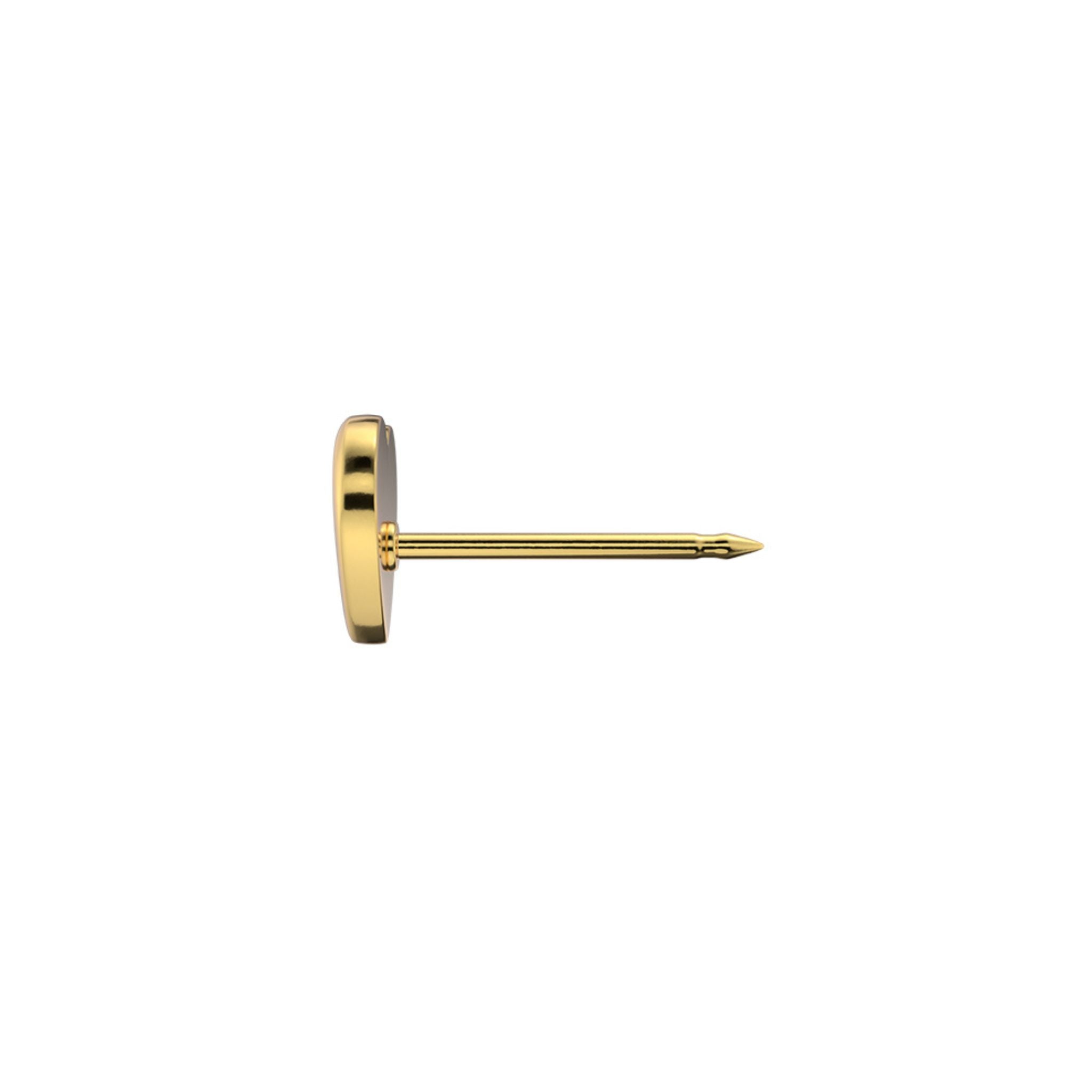STUDEX 227 - Glitter, Heart Red, Gold Plated, 6mm