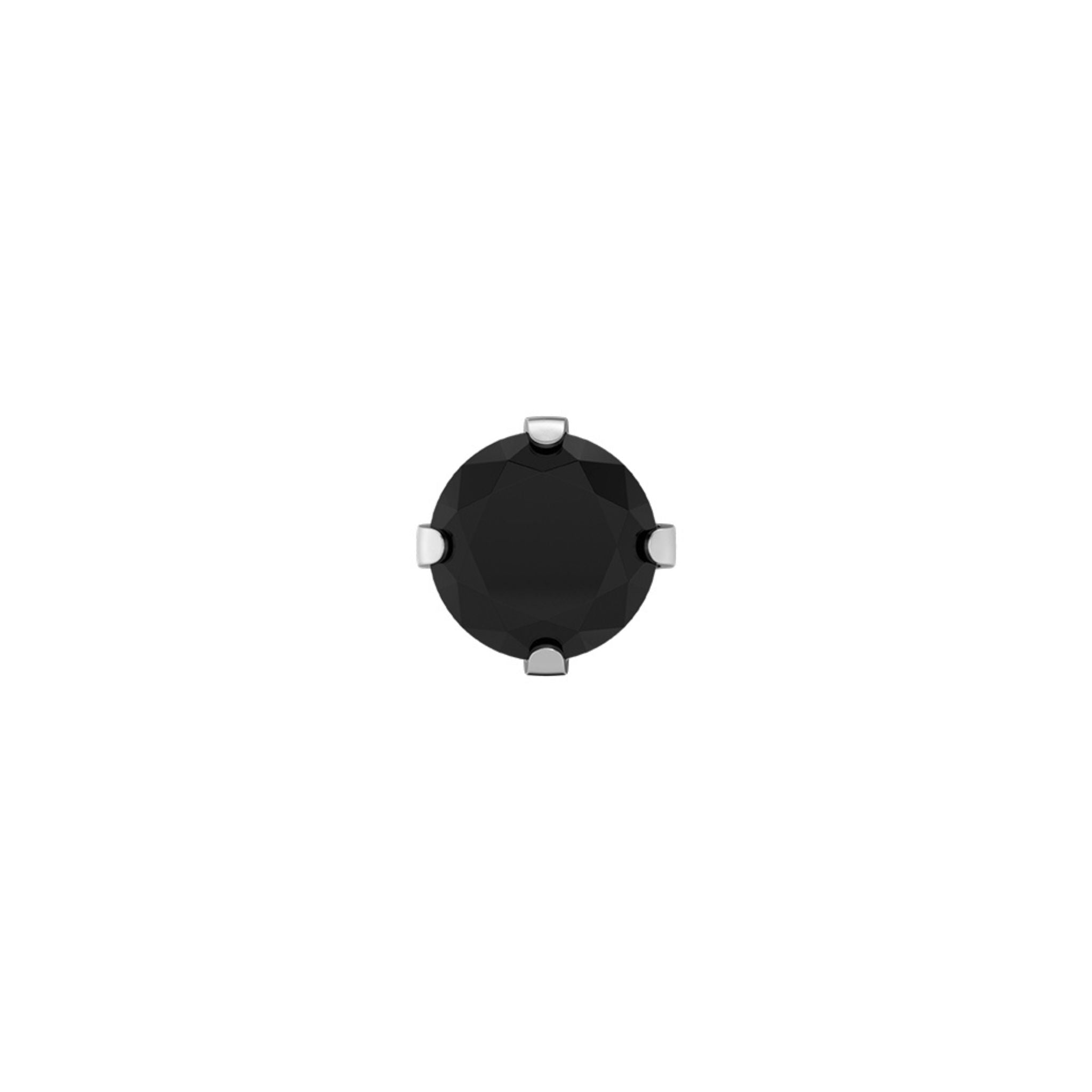 STUDEX auskari 361 - Prong setting 6mm, Cubic Zirconia Black, Surgical Stainless Steel